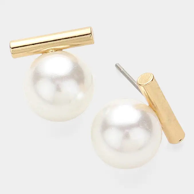 Bar Pearl Earrings