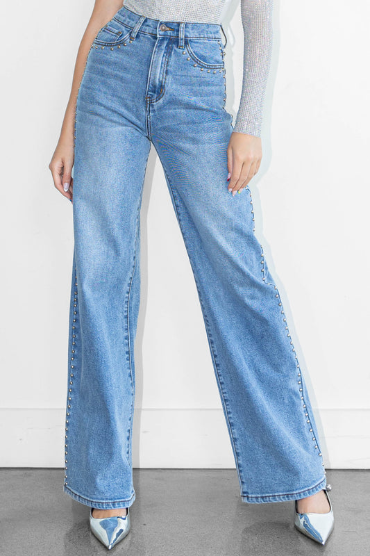 Vibrant Studded Jeans