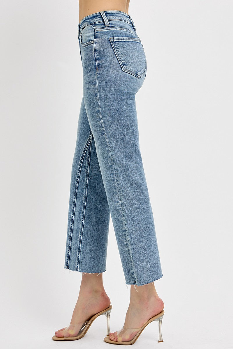 Risen Mid Rise Detail Jeans