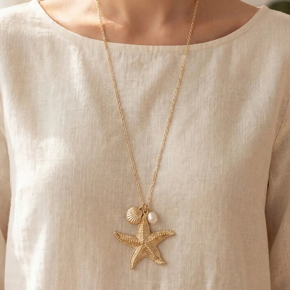 Gold Starfish Necklace