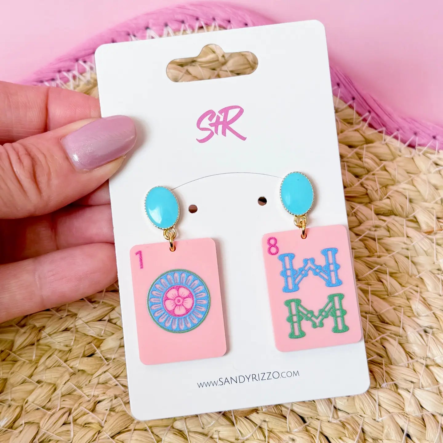Mahjong Dangling Earrings