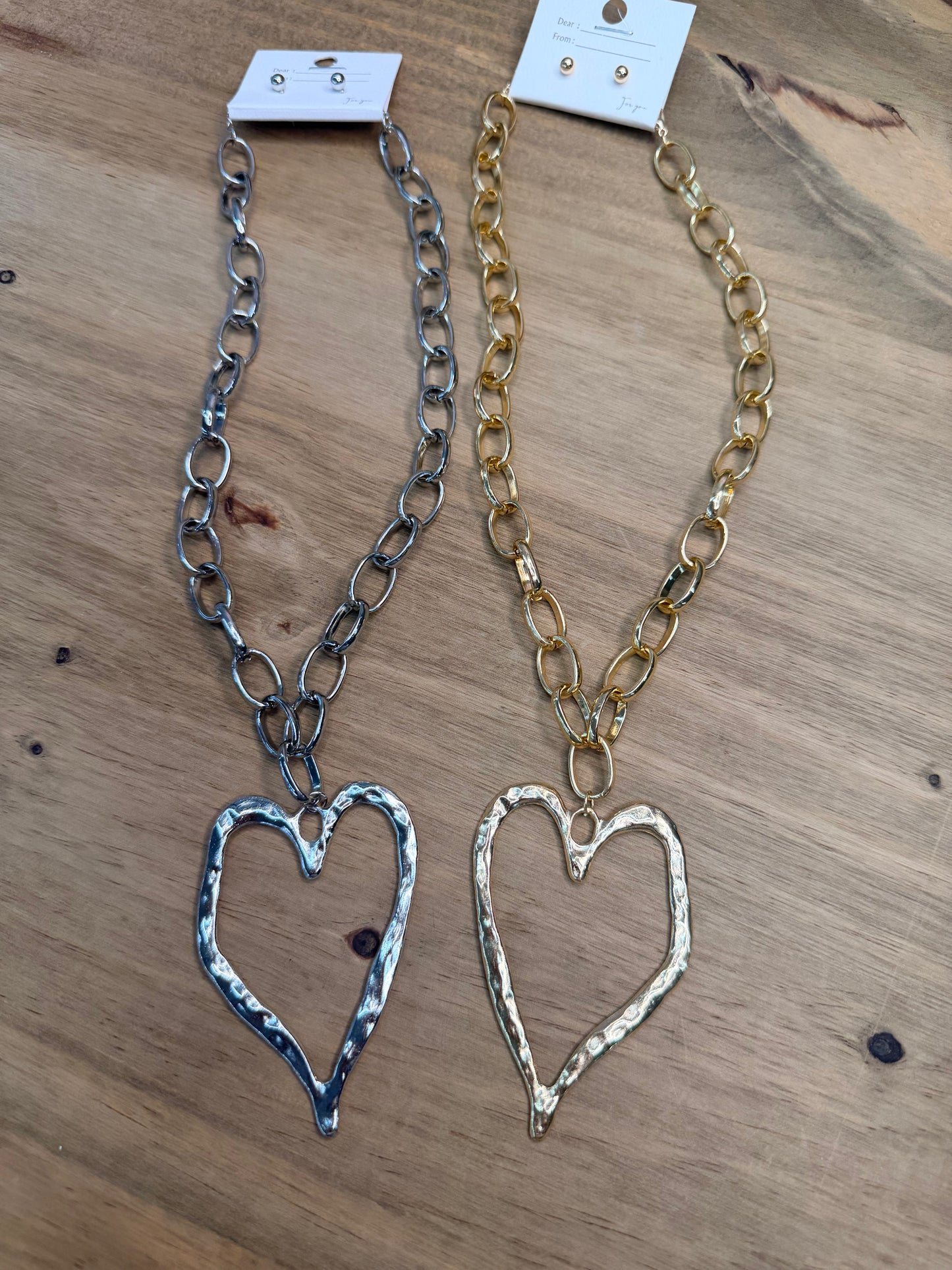 Hammered Heart Necklace