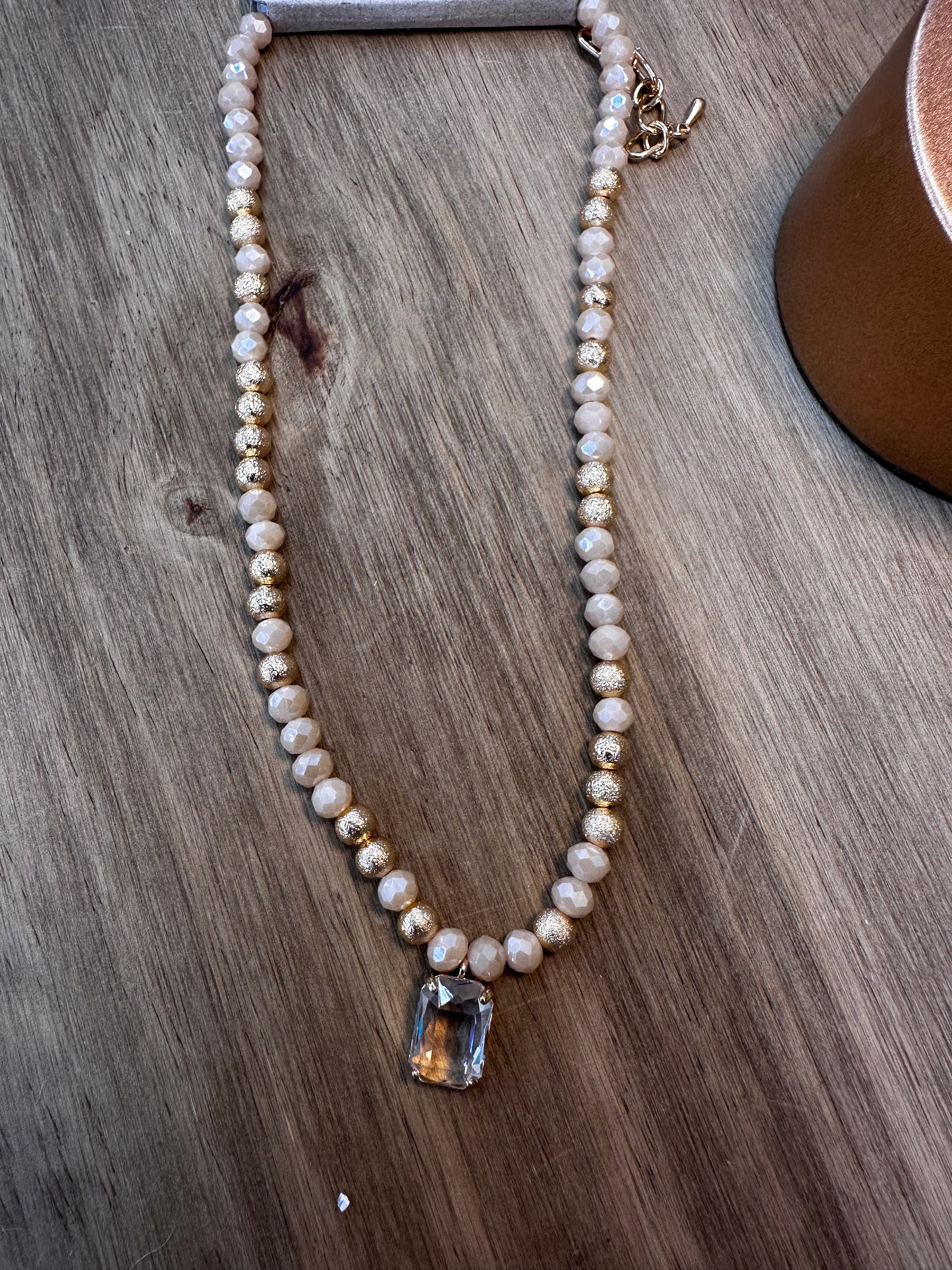 Rose Pink/Gold Necklace
