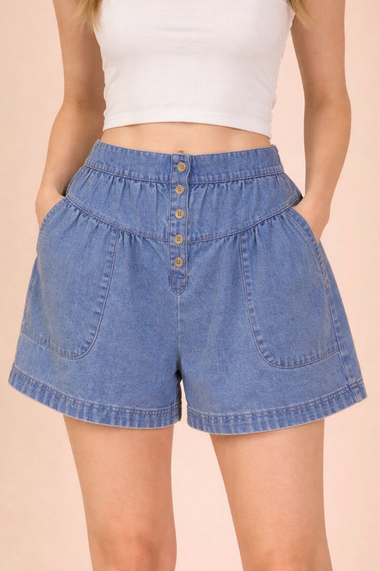 Chambray Shorts