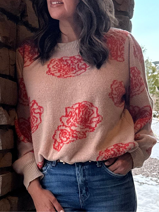 Floral Curvy Sweater