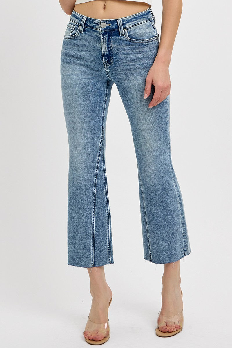 Risen Mid Rise Detail Jeans