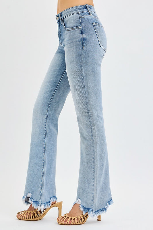 Risen Fray Hem Jeans