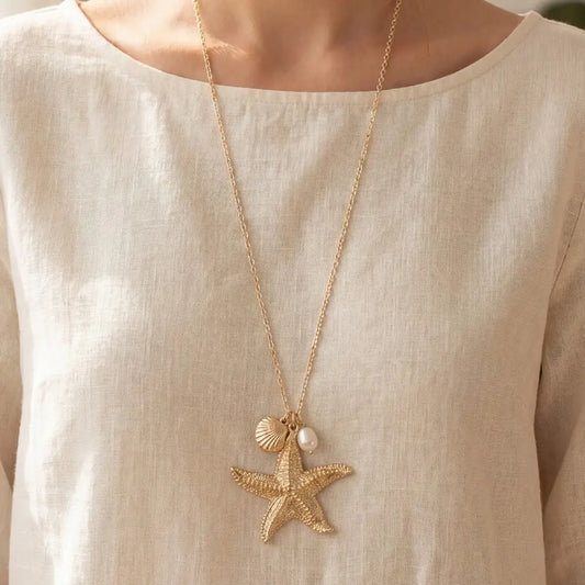 Gold Starfish Necklace