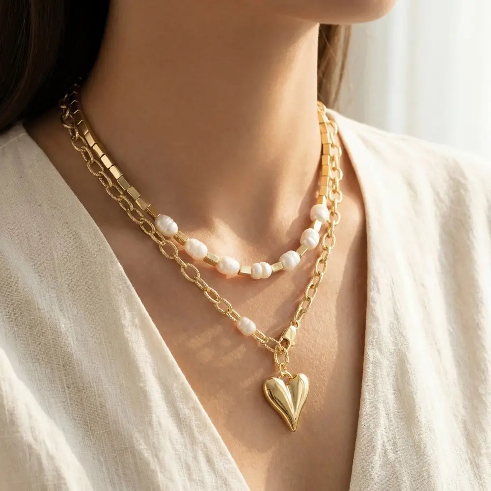 Heart & Beads Necklace