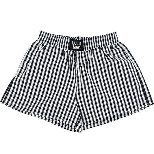 Black Gingham Shorts
