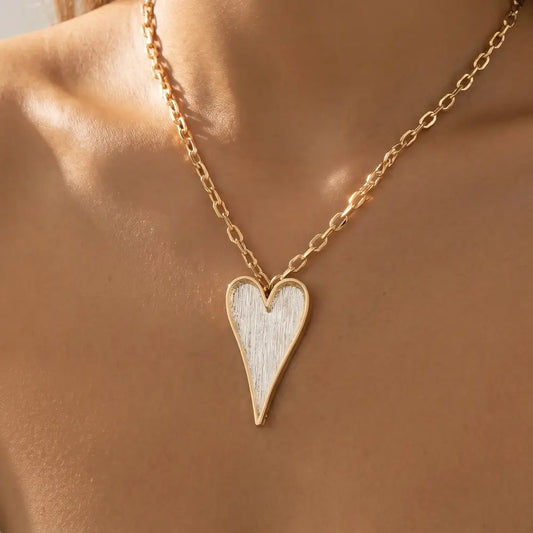 Two Tone Heart Necklace