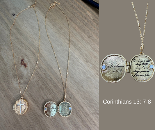 Corinthians 13:7-8 Necklace