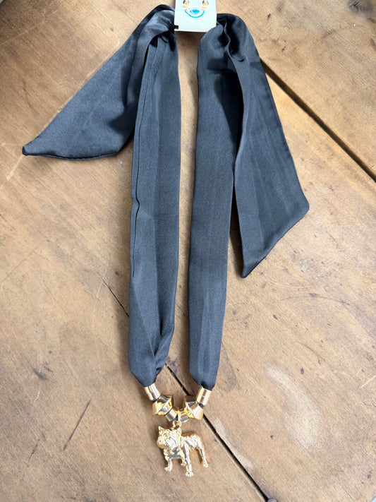 Bulldog Scarf Necklace