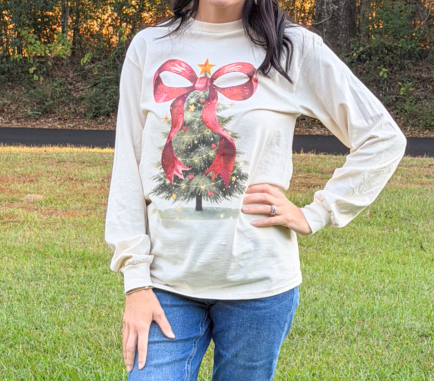 Bow Christmas Top