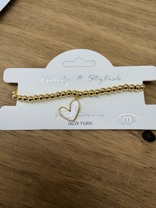 White Heart Bracelet