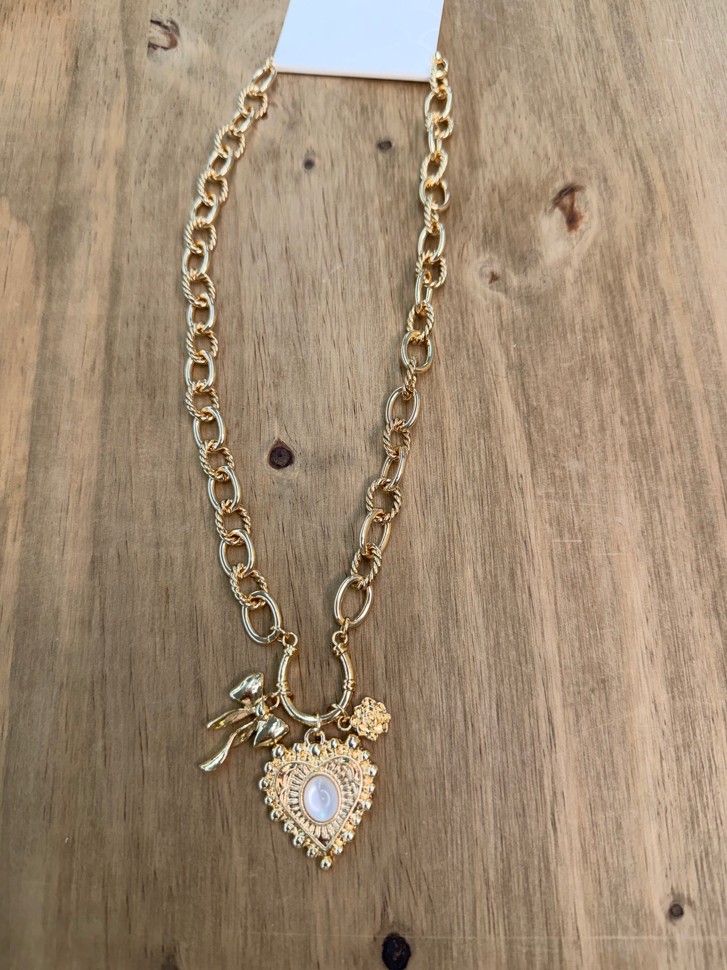 Three Pendant Charm Necklace