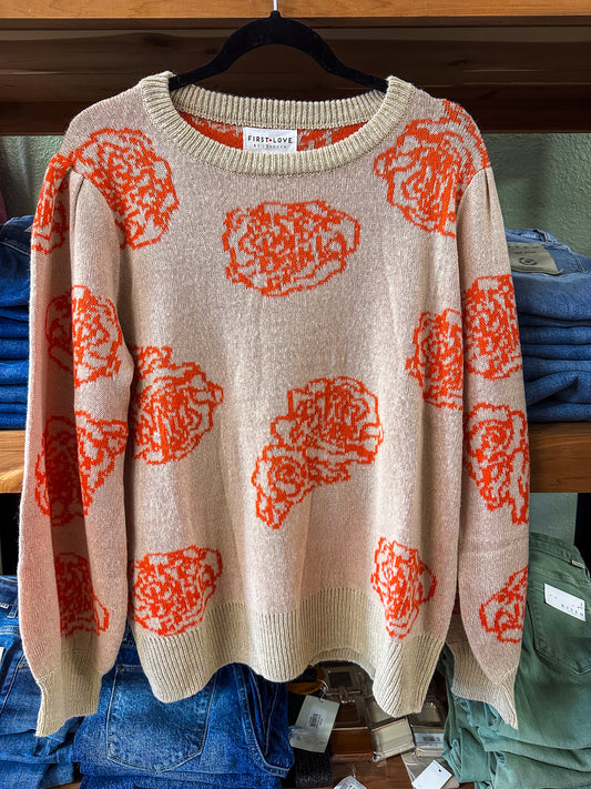 Floral Curvy Sweater