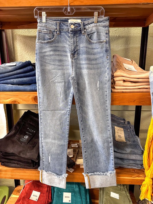 Risen Cuffed Straight Jeans