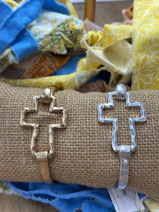 Cross Bangle Bracelet