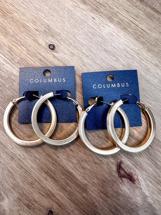 Satin Gold Hoops