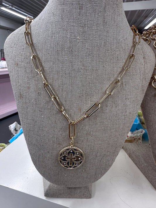Circle Cross Necklace