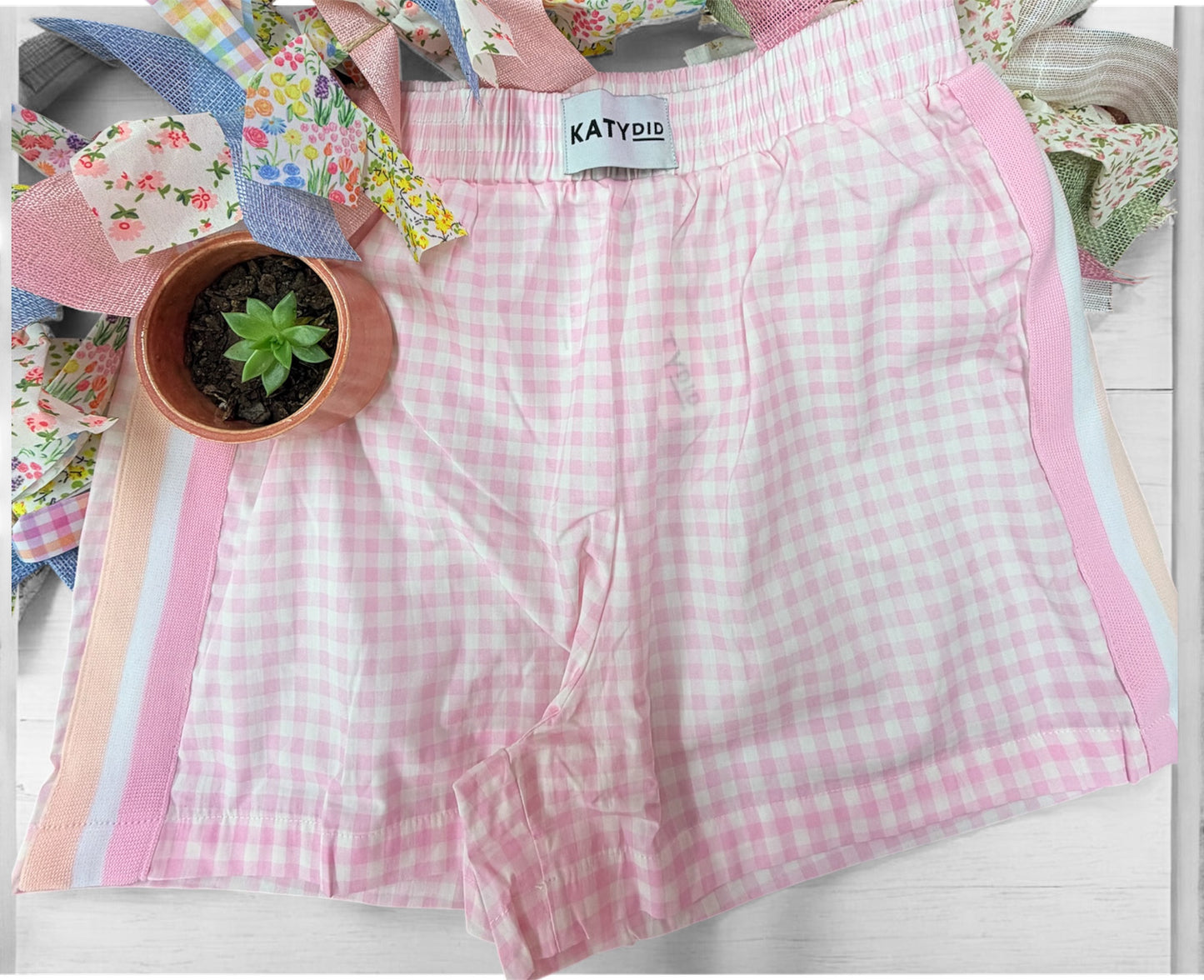 Pink Gingham Shorts