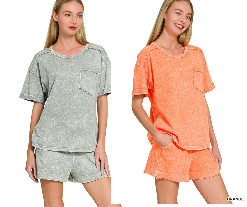 Halo Washed Short Set