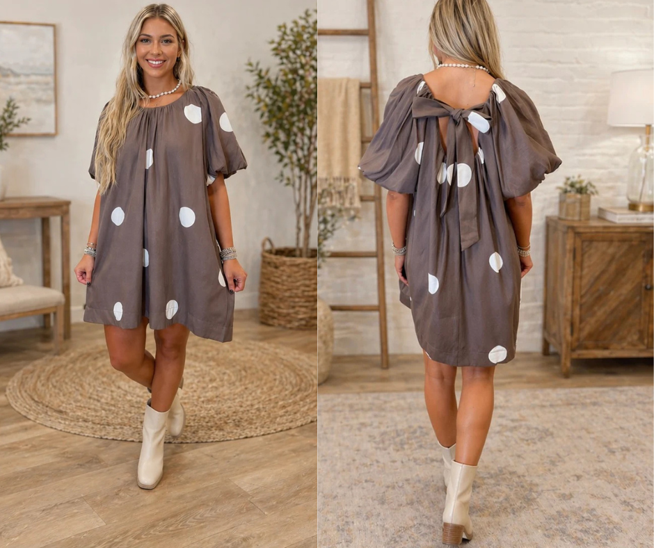 Brown Polka Dot Dress