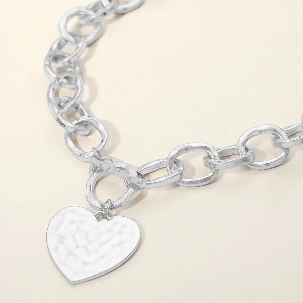 Hammered Heart Necklace